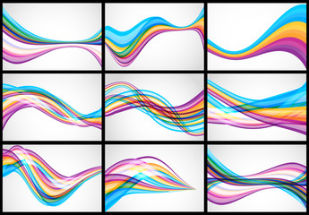 Set of wavy lines, backgrounds.