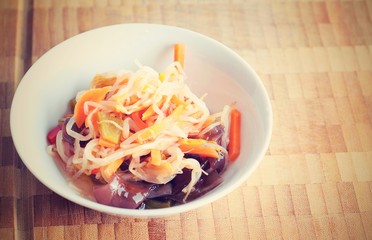 Retro filtered Chinese salad with mungo beans and Jew