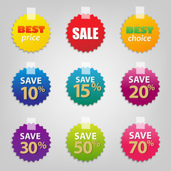 Colorful Sale Tags Set