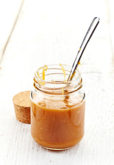 jar of homemade caramel cream