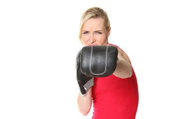 Frau beim boxen