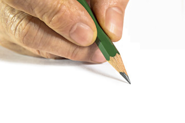 Hand with pencil