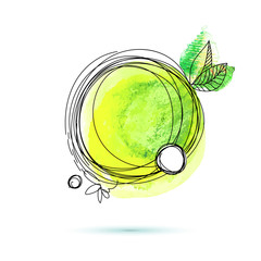 Modern style sunny watercolor label