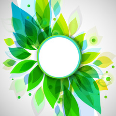 Summer decorative background with circle sticker