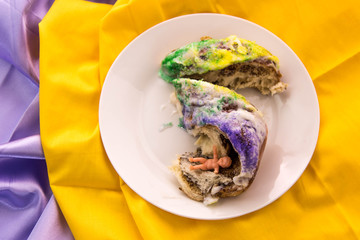 Mardi Gras King Cake with baby