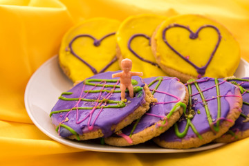 Mardi Gras cookies with baby