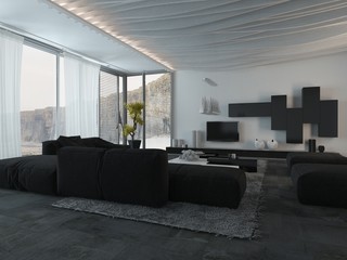 Black Furniture at the Living Room