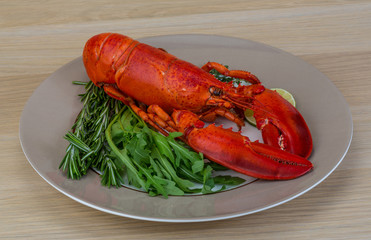 Red boiled lobster
