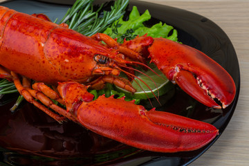 Red boiled lobster