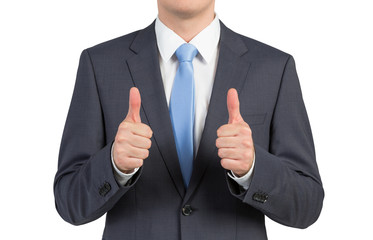 businessman showing thumb up