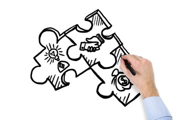 hand drawing puzzle