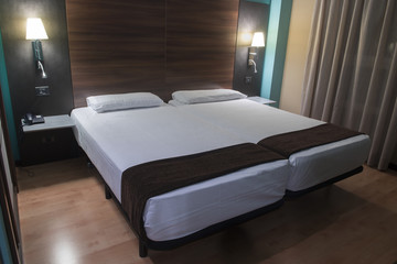 bed in a hotel room