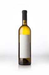 Wine bottle on the white background.