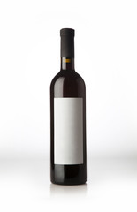 Wine bottle on the white background.