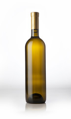 Wine bottle on the white background.