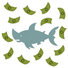 Business shark vector illustration