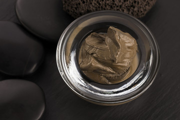 Dead Sea mud in a bowl