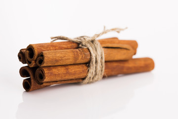 Cinnamon Sticks on white