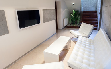Resting area with a tv
