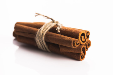 Cinnamon Sticks on white