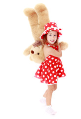 happy girl in a summer