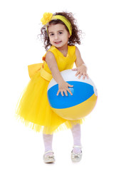 girl in a yellow dress