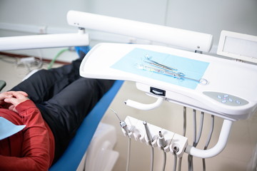 Dental instruments in the dentist's office.