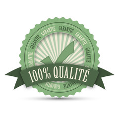 Tampon Publicitaire "100% QUALITE" (engagement icône marketing)