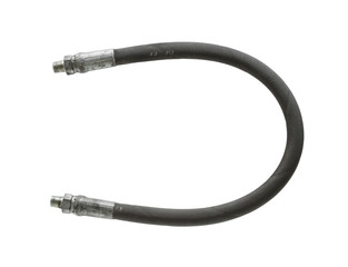 Hydraulic hose with fittings isolated on white background