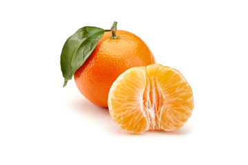mandarines on white background
