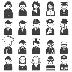 Various People Symbol Icons Occupation Set