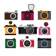 Photo cameras icons vector set.  Isolated icons. - 78260682