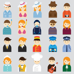 Various People Symbol Icons Hotel & Travel Set