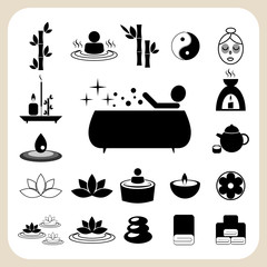 Set of spa and massage icons