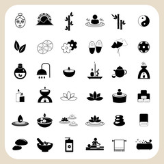 Set of spa and massage icons