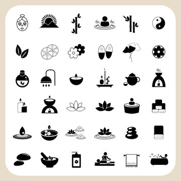Set of spa and massage icons
