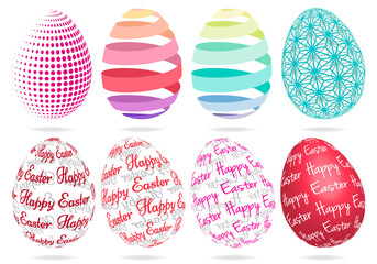 3D Easter eggs, vector set