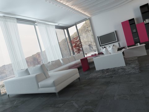 Elegant Modern Living Room with Furniture