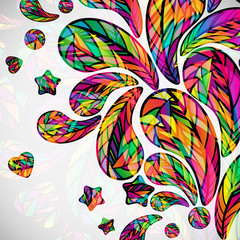 Abstract background with colorful mosaic design elements.