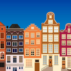 Street of abstract old houses.