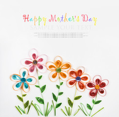 spring flowers made quilling for a holiday a happy Mother's Day