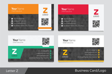 Letter Z logo corporate business card