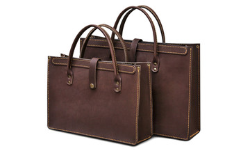 brown leather bag