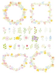 Набор свадебный графическим цветочным рамы и цветок набор