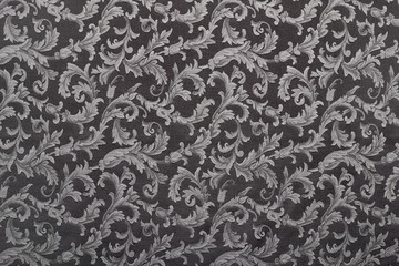 Damask, black pattern texture background - 78265285