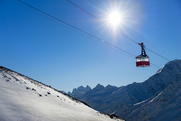 Old pendulum cableway for transport of people