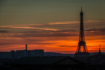 Fototapeta na wymiar Sunset in Paris France