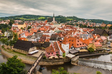 Fototapeta na wymiar Nice view of medieval town Cesky Krumlov