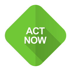 act now flat icon
