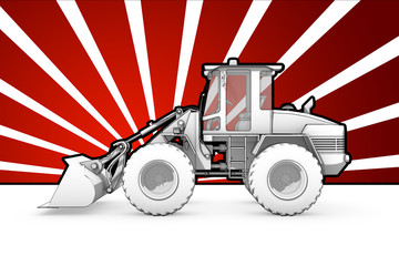 Black and white ink bulldozer pop art © gearstd